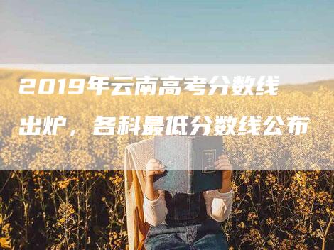 2019年云南高考分数线出炉，各科最低分数线公布