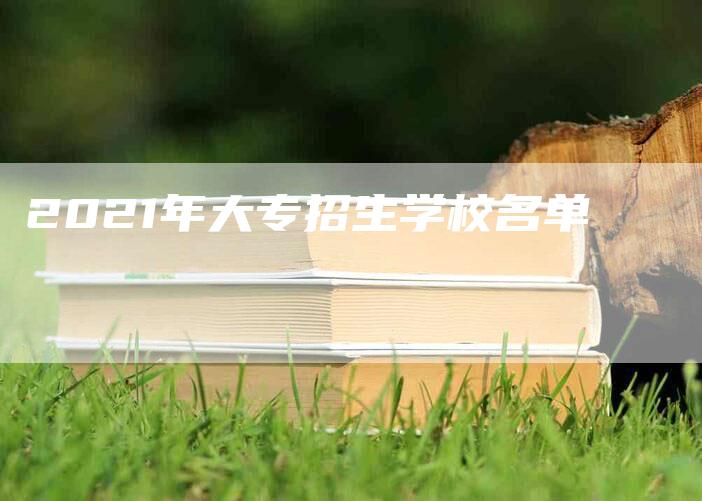 2021年大专招生学校名单