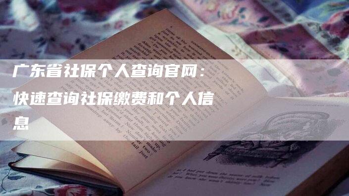 广东省社保个人查询官网：快速查询社保缴费和个人信息