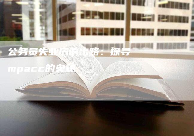 公务员失业后的出路：探寻mpacc的奥秘