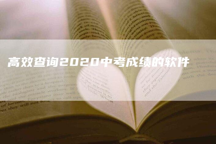 高效查询2020中考成绩的软件