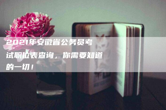 2021年安徽省公务员考试职位表查询，你需要知道的一切！