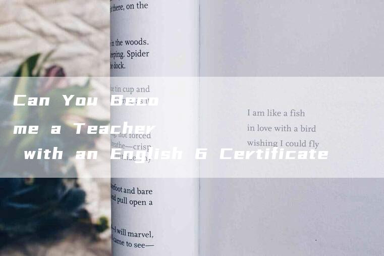 Can You Become a Teacher with an English 6 Certificate