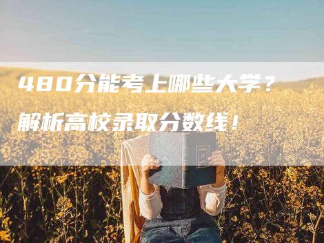 480分能考上哪些大学？解析高校录取分数线！