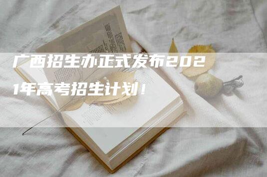 广西招生办正式发布2021年高考招生计划！