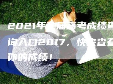 2021年往届高考成绩查询入口2017，快来查看你的成绩！