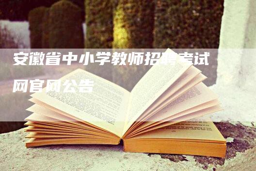 安徽省中小学教师招聘考试网官网公告