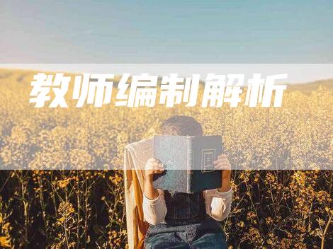 教师编制解析