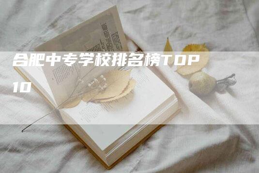 合肥中专学校排名榜TOP10