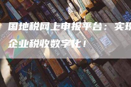 国地税网上申报平台：实现企业税收数字化！