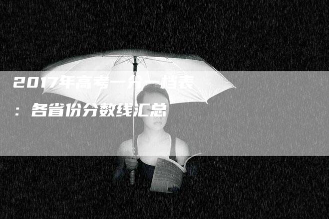 2017年高考一分一档表：各省份分数线汇总